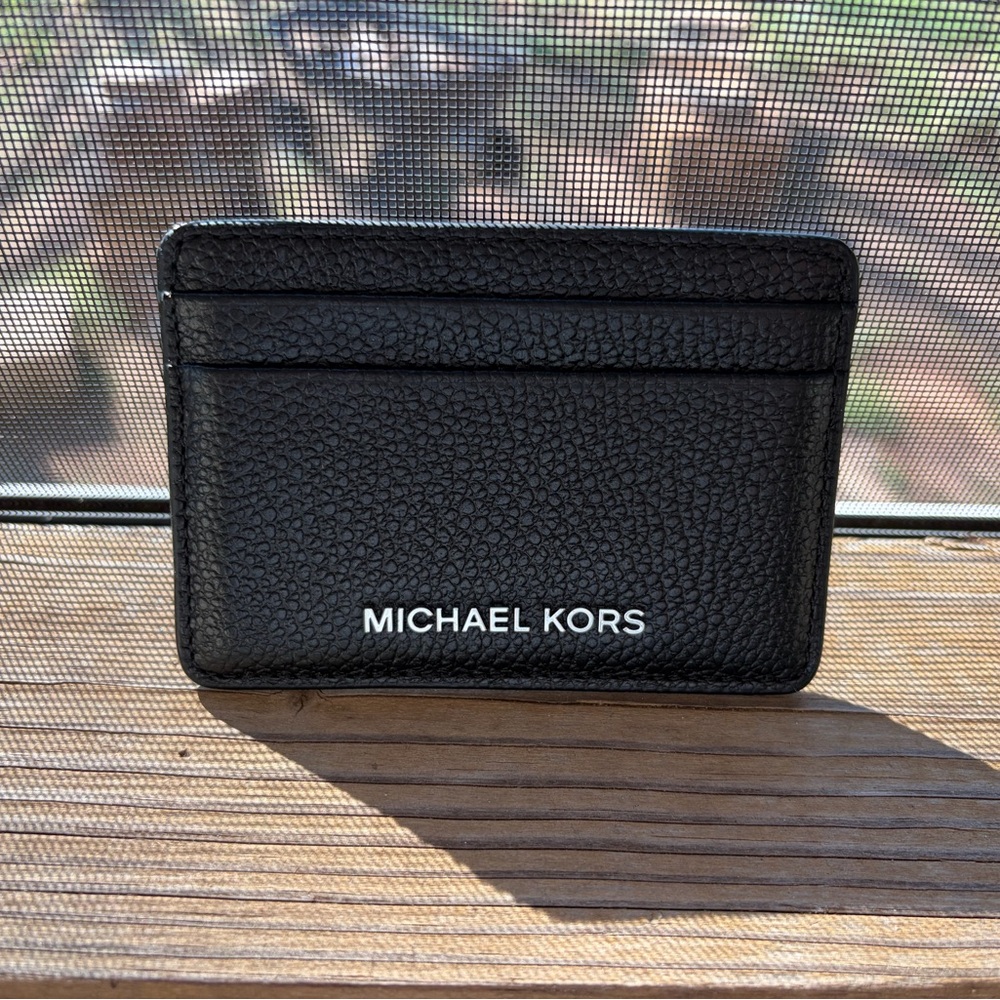 Michael Kors Textured Black Card Holder - Like New Condition